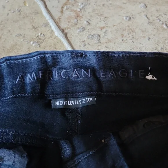 American Eagle black high waisted shorts womans size 0 - Picture 3 of 7
